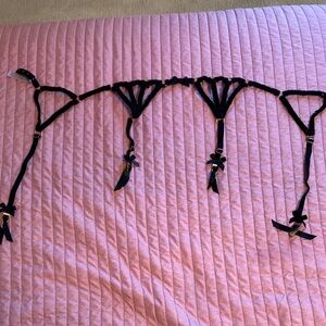 Savage X Fenty Black Lace Garter Belt